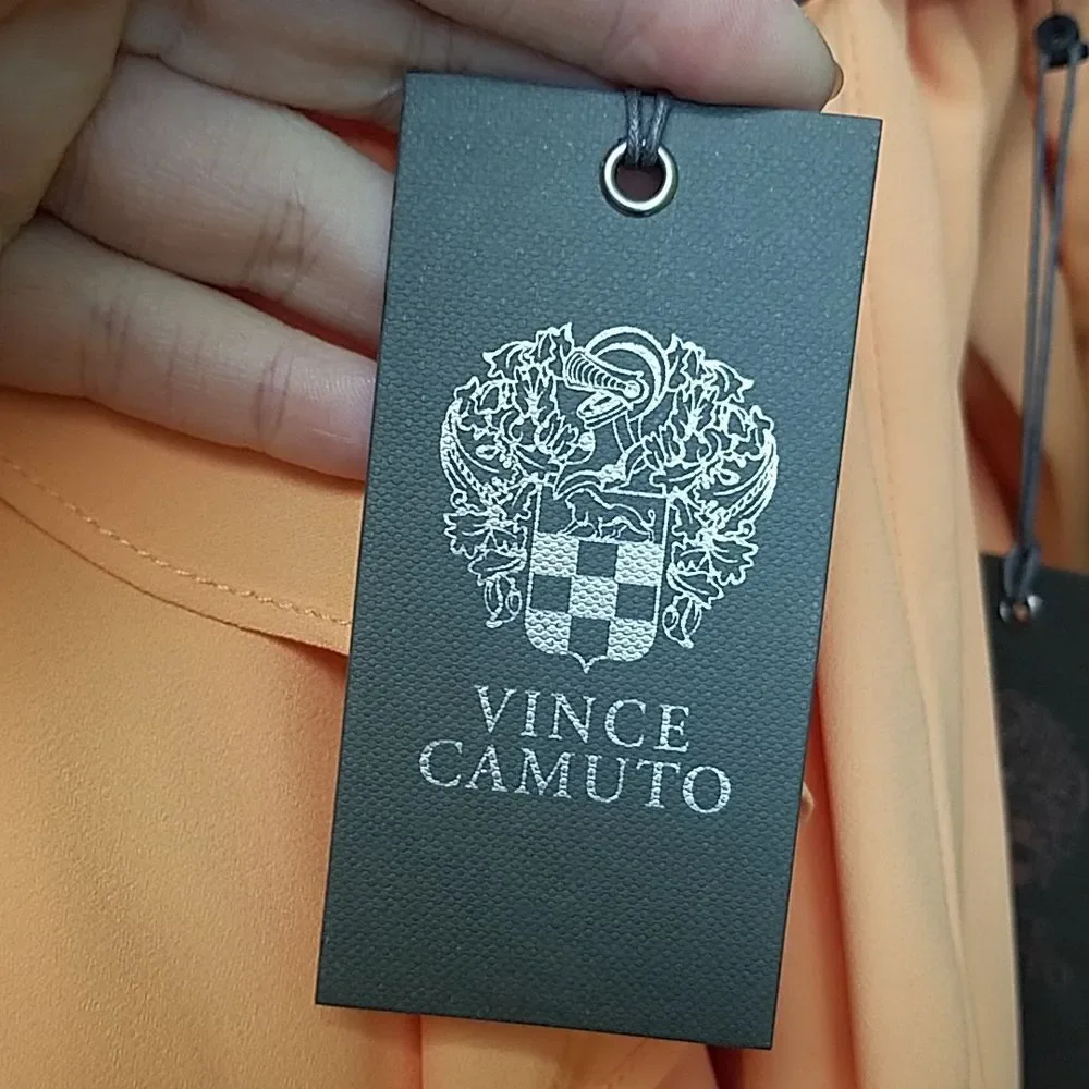 Vince Camuto Orange Cream Ruffle Long Sleeve Sheath Dress - Picture 7 of 9